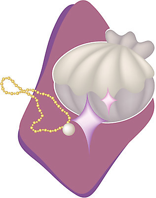 EPS 잡화 일러스트 목걸이 장신구 조개 사람없음 보석 진주 진주목걸이 보석함 국내일러스트 어패류 광석 진주_보석 파일형식 벡터