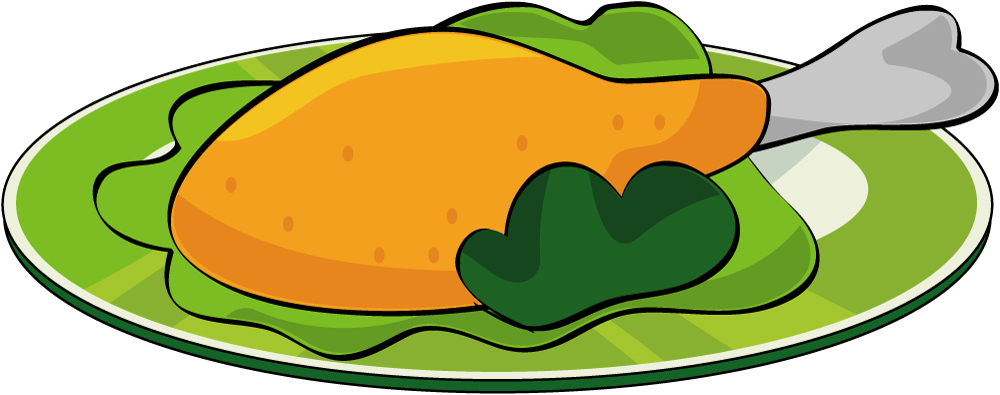 EPS 아이콘 접시 음식 서양음식 육류 사람없음 치킨 프라이드치킨 상추 훈제 2D아이콘 식기 채소 식재료 닭고기요리 파일형식 벡터