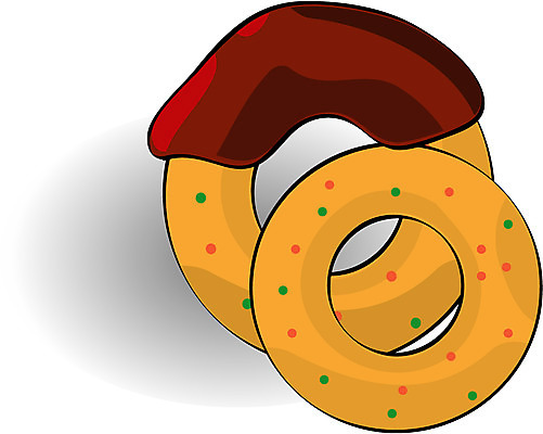 EPS 아이콘 음식 빵 디저트 사람없음 초콜릿 도넛 제빵 링도넛 2D아이콘 제과제빵 파일형식 벡터