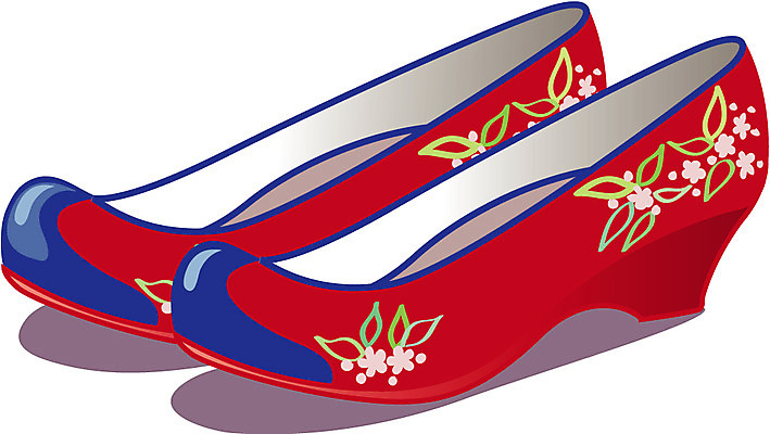 EPS 한국문화 한국전통 전통 잡화 신발 일러스트 사람없음 꽃신 가죽신 국내일러스트 동양문화 전통소품 한국 파일형식 벡터