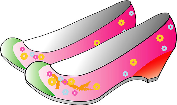 EPS 한국문화 한국전통 잡화 여자 신발 일러스트 사람없음 고무신 꽃신 비단신 여자만 국내일러스트 동양문화 전통 전통소품 한국 사람 파일형식 벡터