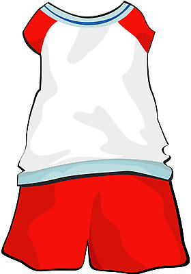 EPS 옷 교육 일러스트 사람없음 운동복 체육시간 체육복 땀복 여름옷 아동복 국내일러스트 수업 체육 파일형식 벡터 여름_계절