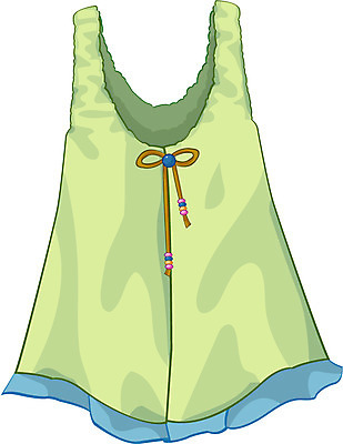 EPS 옷 리본 컬러 일러스트 사람없음 초록색 민소매 여성복 블라우스 슬리브리스 국내일러스트 상의 파일형식 벡터