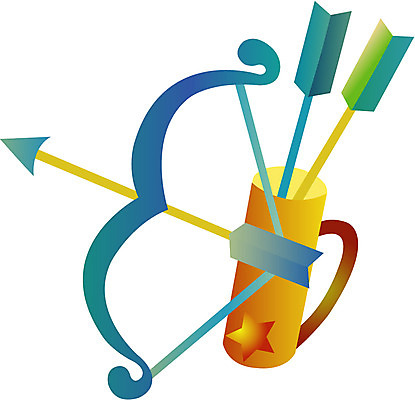 EPS 클립아트 스포츠용품 일러스트 사람없음 별자리 운세 궁수자리 점성술 사수 국내일러스트 스포츠 오브젝트 파일형식 벡터