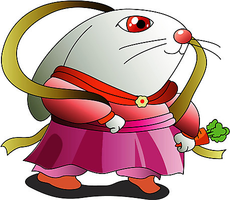 EPS 클립아트 동물 척추동물 육지동물 일러스트 포유류 사람없음 십이지신 운세 토끼띠 토끼 점성술 궁합 토끼묘 국내일러스트 반려동물 한자 파일형식 벡터