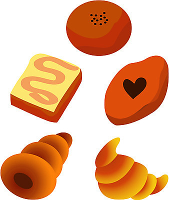 EPS 음식 빵 일러스트 디저트 사람없음 제과 크루아상 제빵 소라빵 카스테라 크로켓 팥빵 국내일러스트 제과제빵 튀김 파일형식 벡터