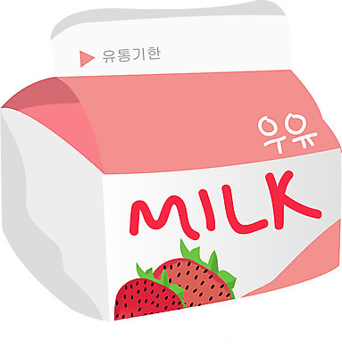 EPS 음료 일러스트 딸기 사람없음 우유 딸기우유 국내일러스트 과일 유제품 파일형식 벡터