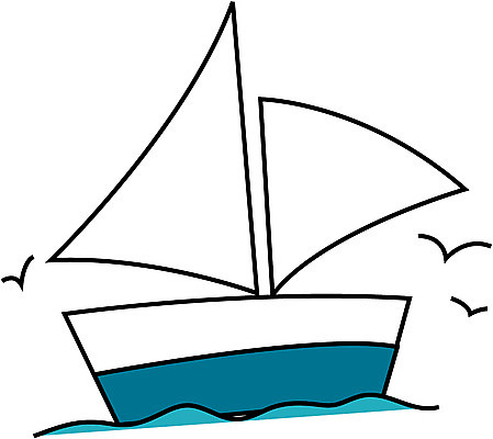 EPS 바다 수상교통 일러스트 갈매기 사람없음 돛단배 조각배 선박 국내일러스트 교통수단 배_교통 조류 파일형식 벡터