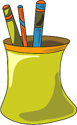 EPS 클립아트 화분 일러스트 문구용품 사람없음 필기구 연필 사무용품 꽃병 연필꽂이 볼펜통 국내일러스트 꽃 학용품 오브젝트 파일형식 벡터