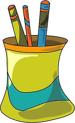 EPS 클립아트 화분 일러스트 문구용품 사람없음 필기구 연필 사무용품 꽃병 연필꽂이 볼펜통 국내일러스트 꽃 학용품 오브젝트 파일형식 벡터