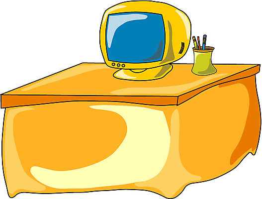 EPS 클립아트 가구 일러스트 사람없음 모니터 책상 연필꽂이 볼펜통 국내일러스트 생활용품 문구용품 컴퓨터 파일형식 벡터