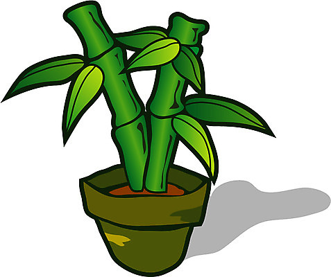 EPS 클립아트 나무 식물 꽃잎 꽃 화분 화초 줄기 잎 일러스트 초록색 대나무 대 국내일러스트 컬러 파일형식 벡터