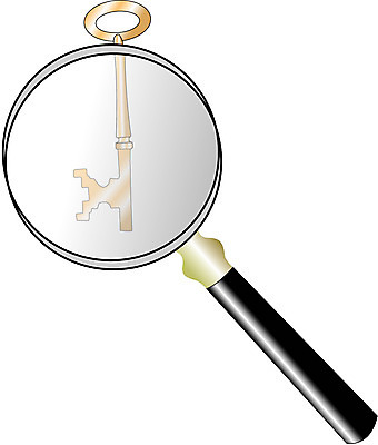 EPS 일러스트 돋보기 열쇠 사람없음 사무용품 황금열쇠 국내일러스트 문구용품 파일형식 벡터