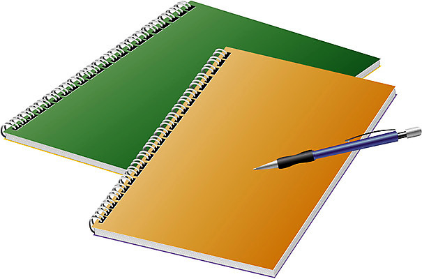 EPS 일러스트 문구용품 사람없음 책 펜 공책 샤프 스프링노트 국내일러스트 필기구 오브젝트 파일형식 벡터