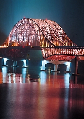 포토 JPG 야경 자연 조명 서울 한국 사람없음 야외 빛 강 도시 한강 방화대교 가교 국내포토 건축물 아시아 다리_건축물 야간 생태계 랜드마크 파일형식 풍경_경치