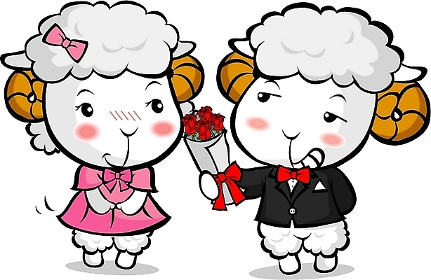 EPS 동물 척추동물 캐릭터 육지동물 부케 동물캐릭터 프로포즈 두마리 일러스트 포유류 정장 턱시도 사람없음 십이지신 양 수줍음 수컷 양캐릭터 일러캐릭터 옷 감정 꽃다발 2 파일형식 벡터