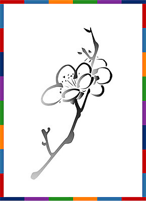 EPS 클립아트 식물 꽃 종이 일러스트 봄꽃 자연 새해 사람없음 봄 메모지 편지 연하장 매화 매실나무꽃 국내일러스트 계절 카드_감사 사무용품 생태계 파일형식 벡터