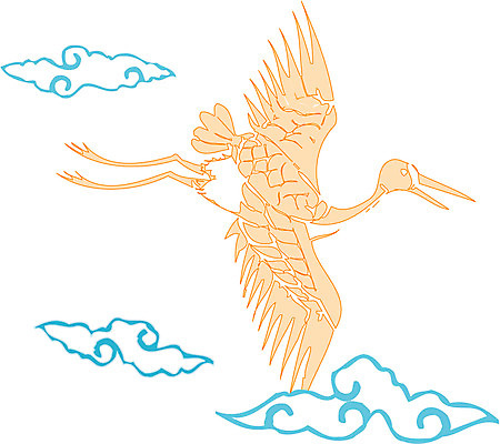 EPS 클립아트 동물 구름 척추동물 날개 일러스트 조류 사람없음 학 날갯짓 십장생 천연기념물 국내일러스트 자연요소 파일형식 벡터