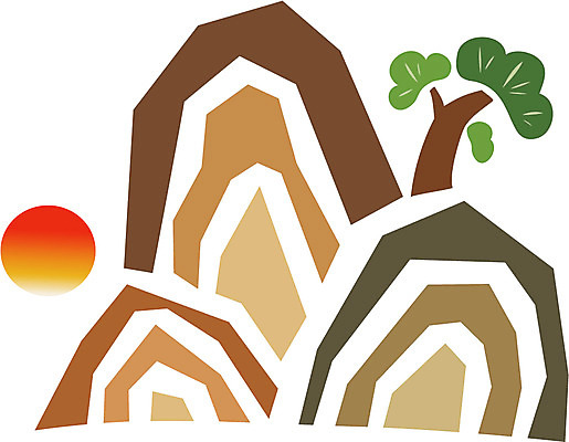 EPS 클립아트 나무 식물 전통 문양 일러스트 산 한국 사람없음 태양 전통문양 소나무 십장생 국내일러스트 자연요소 아시아 파일형식 벡터