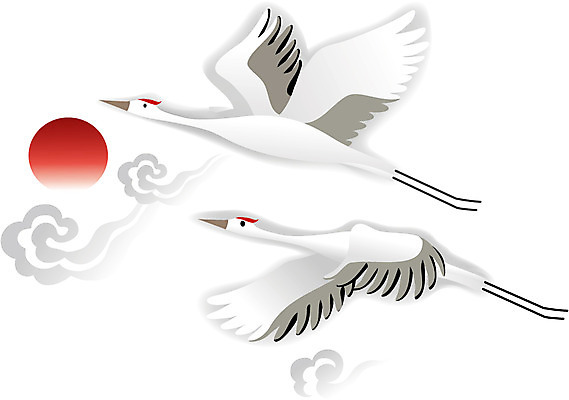 EPS 동물 구름 척추동물 전통 야생동물 두마리 일러스트 조류 한국 사람없음 태양 전통문양 학 십장생 천연기념물 국내일러스트 자연요소 문양 아시아 2 파일형식 벡터