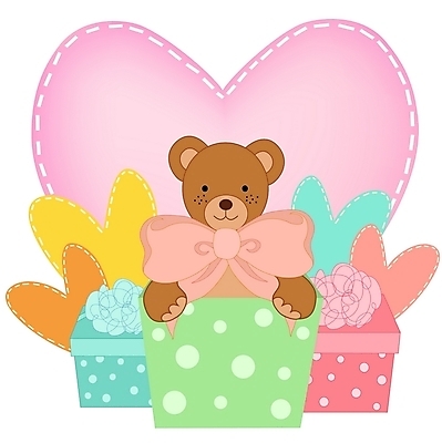 EPS 동물 척추동물 라이프스타일 육지동물 인형 일러스트 곰 포유류 선물 사랑 사람없음 선물상자 곰인형 하트 국내일러스트 모양 감정 생활 상자 파일형식 벡터