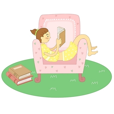 EPS 라이프스타일 여자 여유 일러스트 청소년 휴식 실내 한명 사람 취미 라이프 10대 책 소파 독서 잠옷 여자만 여자한명만 십대만 십대여자만 십대여자한명만 국내일러스트 1 옷 감정 컨셉 의자 내부 생활 파일형식 벡터