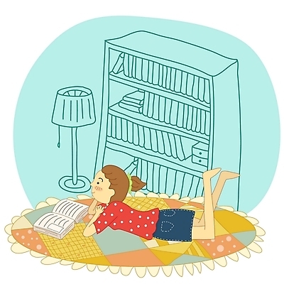 EPS 라이프스타일 여자 여유 일러스트 청소년 휴식 책장 실내 한명 사람 취미 10대 책 독서 스탠드 여자만 여자한명만 십대만 십대여자만 십대여자한명만 국내일러스트 1 감정 가구 컨셉 조명 내부 생활 파일형식 벡터