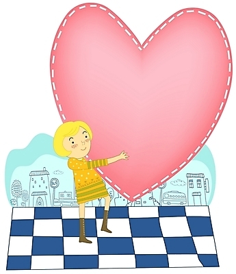 EPS 라이프스타일 여자 일러스트 청소년 한명 사람 10대 하트 운반 여자만 여자한명만 십대만 십대여자만 십대여자한명만 국내일러스트 모양 1 생활 파일형식 벡터