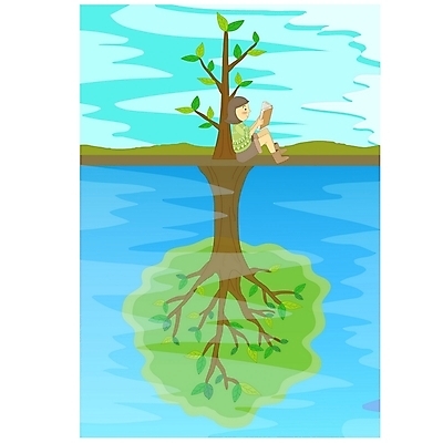 EPS 나무 라이프스타일 여자 호수 일러스트 청소년 한그루 한명 사람 야외 10대 책 물 강 독서 여자만 여자한명만 십대만 십대여자만 십대여자한명만 국내일러스트 자연요소 식물 1 생활 파일형식 벡터