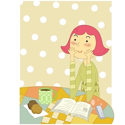 EPS 라이프스타일 여자 여유 커피 일러스트 청소년 휴식 한명 사람 취미 라이프 10대 책 독서 쿠키 머그컵 여자만 여자한명만 십대만 십대여자만 십대여자한명만 국내일러스트 1 감정 음료 컨셉 디저트 생활 컵 파일형식 벡터