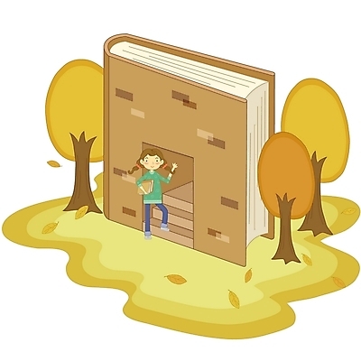 EPS 라이프스타일 사계절 계절 여자 일러스트 청소년 한명 사람 취미 야외 10대 책 독서 가을 여자만 여자한명만 십대만 십대여자만 십대여자한명만 국내일러스트 1 생활 파일형식 벡터