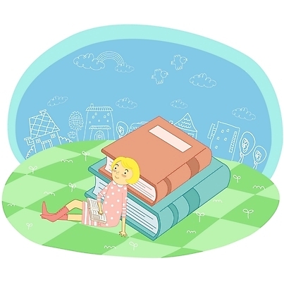 EPS 라이프스타일 여자 여유 일러스트 청소년 하늘 휴식 한명 사람 취미 10대 책 독서 여자만 여자한명만 십대만 십대여자만 십대여자한명만 국내일러스트 1 감정 컨셉 생활 파일형식 벡터