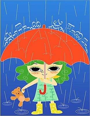 EPS 라이프스타일 여자 초등학생 어린이 일러스트 우산 자연 날씨 한명 사람 소녀 야외 곰인형 비 소서 여자만 여자한명만 어린이만 소녀만 소녀한명만 국내일러스트 자연요소 1 학생 인형 생활 여름 절기 생태계 파일형식 벡터