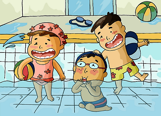 전신 PSD 여자 어린이교육 교육 남자 수영복 어린이 일러스트 공 물놀이 수영장 실내 웃음 사람 소녀 소년 세명 친구 스쿨라이프 수영 물안경 즐거움 수영모 튜브 어린이만 국내일러스트 라이프스타일 옷 감정 학교 관계 놀이 표정 내부 수상스포츠 수영용품 파일형식