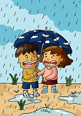 주간 전신 PSD 여자 어린이교육 교육 남자 어린이 일러스트 우산 날씨 장화 서기 사람 소녀 소년 야외 두명 친구 스쿨라이프 비 소서 어린이만 국내일러스트 자연요소 라이프스타일 신발 학교 관계 모션 여름 절기 파일형식