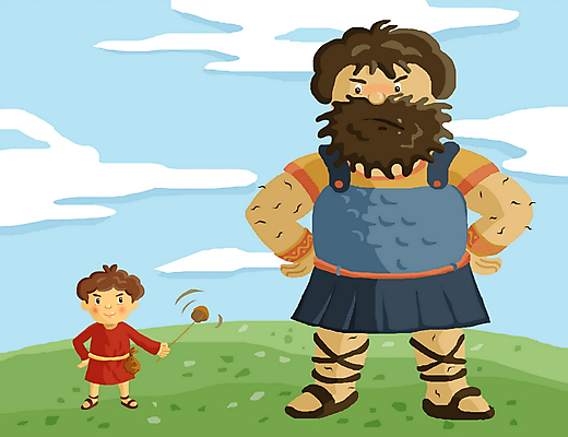 주간 전신 PSD 남자 기독교 종교 일러스트 서기 사람 야외 두명 믿음 성경이야기 거인 다윗 남자만 국내일러스트 자연요소 감정 모션 이야기 파일형식