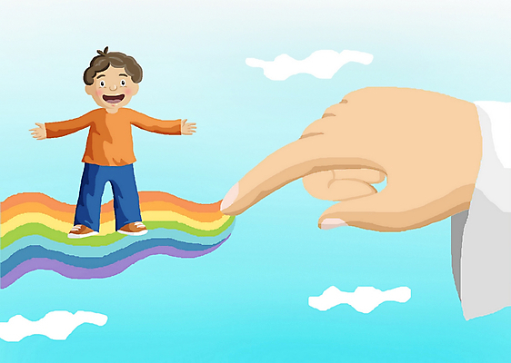 주간 전신 PSD 구름 손 남자 기독교 종교 초등학생 어린이 무지개 신체 일러스트 손가락 하늘 한명 서기 사람 소년 야외 신체부위 예수 기독교인 국내일러스트 자연요소 1 학생 모션 신_종교 파일형식