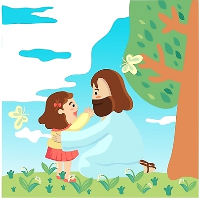 주간 전신 PSD 나무 여자 남자 꽃 기독교 종교 어린이 나비 일러스트 사랑 사람 앉기 소녀 초원 야외 두명 예수 기독교인 국내일러스트 자연요소 식물 감정 곤충 모션 신_종교 파일형식