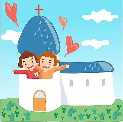 주간 PSD 여자 남자 기독교 종교 어린이 일러스트 사랑 사람 소녀 소년 상반신 야외 두명 교회 하트 기독교인 어린이만 국내일러스트 자연요소 모양 감정 종교건축 건물 파일형식