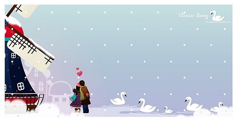 EPS 커플 사계절 계절 공공시설 여자 남자 호수 겨울 데이트 일러스트 자연 사랑 사람 야외 두명 강 로맨틱 풍차 눈 백조 국내일러스트 자연요소 감정 컨셉 관계 조류 날씨 시설 생태계 파일형식 벡터