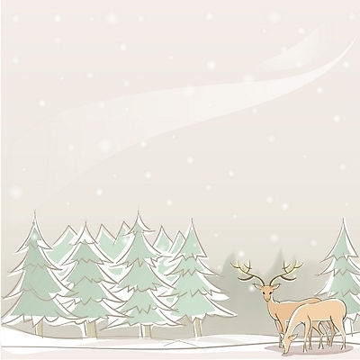 EPS 나무 동물 척추동물 육지동물 사계절 계절 겨울 일러스트 포유류 자연 하늘 사슴 풍경 사람없음 야외 눈 숲 국내일러스트 자연요소 식물 날씨 생태계 파일형식 벡터