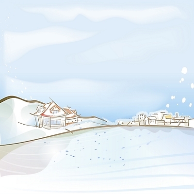 EPS 주간 사계절 계절 백그라운드 겨울 일러스트 자연 하늘 주택 풍경 사람없음 야외 마을 눈 언덕 겨울배경 국내일러스트 자연요소 날씨 건물 생태계 파일형식 벡터