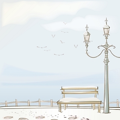 EPS 주간 사계절 계절 공원 공공시설 백그라운드 겨울 가로등 벤치 의자 일러스트 자연 조류 하늘 풍경 사람없음 야외 눈 발자국 겨울배경 국내일러스트 자연요소 동물 가구 자국 날씨 시설 생태계 파일형식 벡터