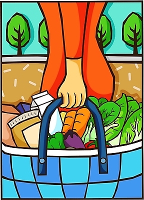 EPS 손 여자 토마토 채소 일러스트 식재료 가지 피망 한명 사람 20대 성인 야외 신체부위 장보기 당근 우유 장바구니 청경채 청년만 성인한명만 성인만 국내일러스트 1 유제품 뿌리채소 청년 쇼핑 바구니 파일형식 벡터