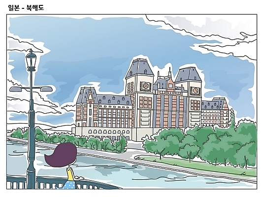 EPS 주간 건축물 여자 해외여행 여행 일러스트 휴가 한명 사람 풍경 20대 성인 야외 관광지 강 일본 세계여행 홋카이도 세계명소 북해도 여자만 여자한명만 성인여자만 청년만 청년여자만 성인한명만 청년여자한명만 성인여자한명만 성인만 국내일러스트 자연요소 1 해외 건축 아시아 청년 세계 파일형식 벡터