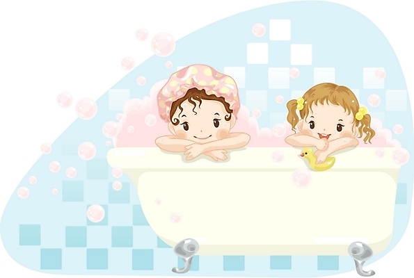 EPS 여자 감정 어린이라이프 어린이 일러스트 놀이 욕조 실내 사람 소녀 두명 장난감 목욕 거품 비눗방울 순수 즐거움 자매 샤워캡 오리장난감 여자만 어린이만 국내일러스트 라이프스타일 컨셉 가족 내부 청결 파일형식 벡터