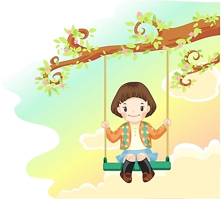 EPS 구름 여자 감정 어린이라이프 여유 초등학생 어린이 일러스트 놀이 한명 사람 소녀 야외 나뭇가지 순수 그네 여자만 여자한명만 어린이만 소녀만 소녀한명만 국내일러스트 자연요소 나무 1 학생 라이프스타일 컨셉 파일형식 벡터