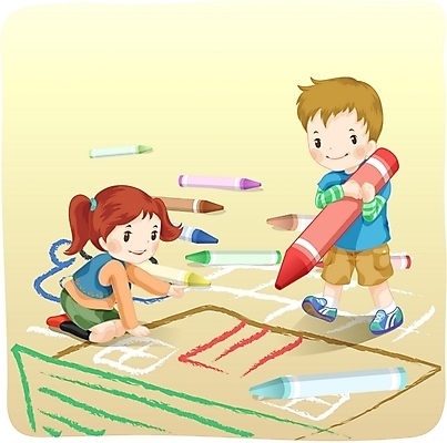 EPS 여자 남자 감정 어린이라이프 어린이 일러스트 장난 놀이 사람 소녀 소년 두명 그리기 낙서 순수 그림 크레파스 어린이만 국내일러스트 라이프스타일 컨셉 모션 학용품 파일형식 벡터