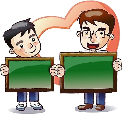 EPS 직업 학생 어린이교육 교육 남자 초등학생 어린이 일러스트 안내 알림판 사람 두명 교사 칠판 알림 남자만 어린이만 소년만 국내일러스트 파일형식 벡터