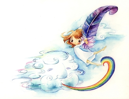 주간 PSD 구름 여자 초등학생 어린이 백그라운드 무지개 일러스트 상상 바람 날씨 한명 사람 소녀 야외 판타지 깃털 여자만 여자한명만 어린이만 소녀만 소녀한명만 국내일러스트 자연요소 1 학생 파일형식